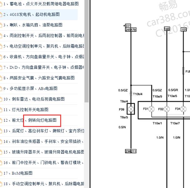 2009-2011年中华骏捷FSV 转向灯电路图