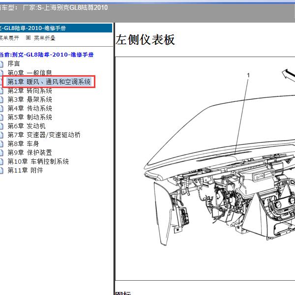 2010年上海别克-GL8陆尊 空调部件位置
