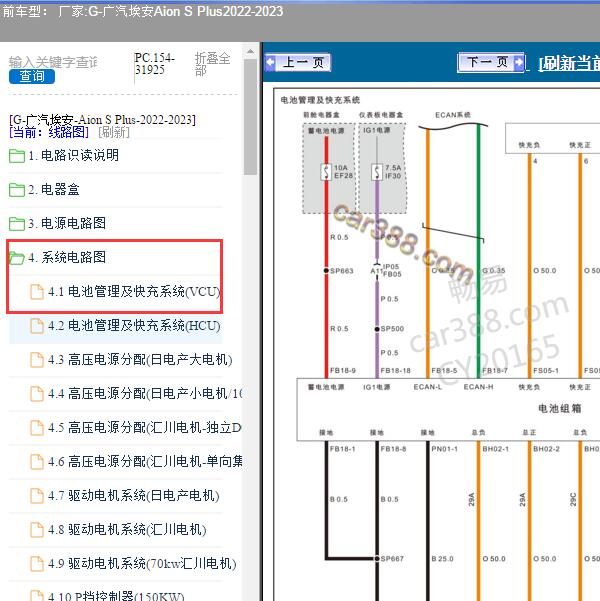 2022-2023年广汽埃安-Aion S Plus VCU电路图