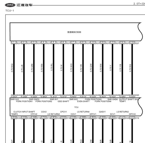2017年江淮瑞风S5变速箱电路图