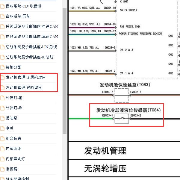 2010-2011年荣威550 发动机水温传感器电路图