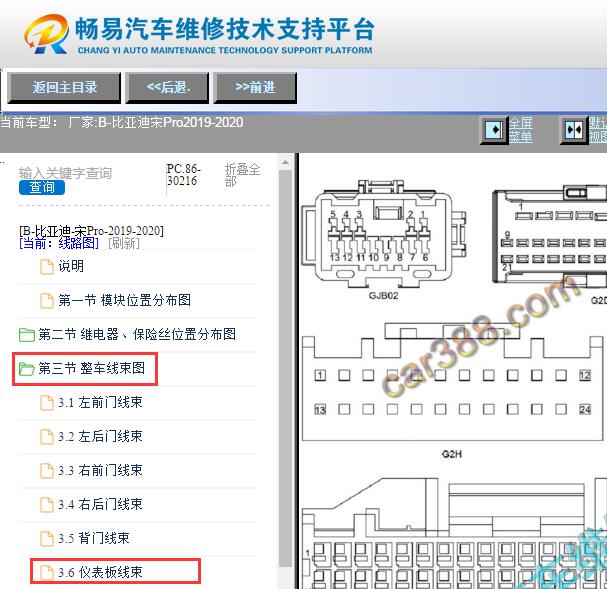 2019-2020年比亚迪宋Pro 车身电脑针脚资料