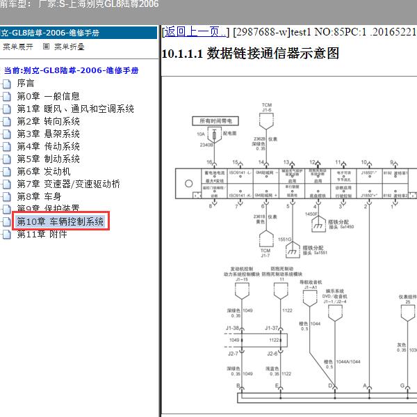 2006年上海别克-GL8陆尊 通信电路图