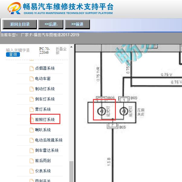 2017-2019年福田图雅诺近光灯电路图