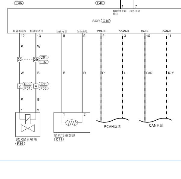 2021年东风锐骐6发动机尿素泵电路图