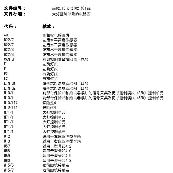 2010年奔驰C200大灯电路图