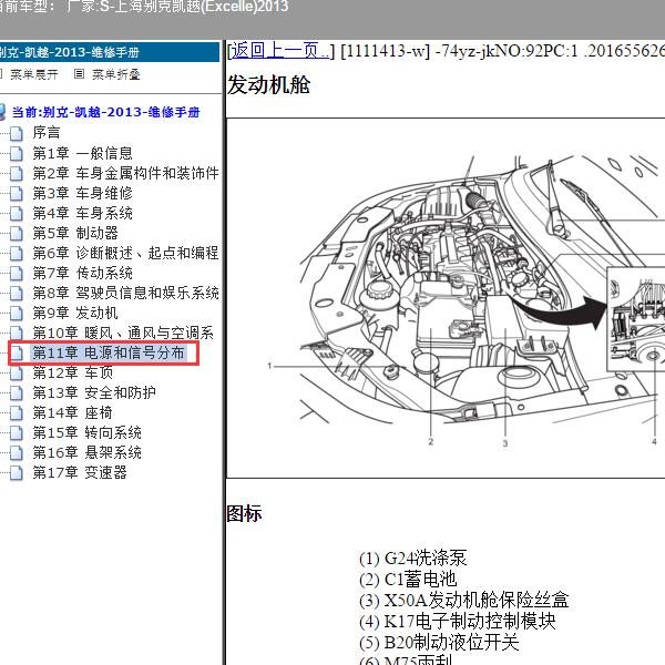 2013年上海别克-凯越 发动机舱保险盒位置