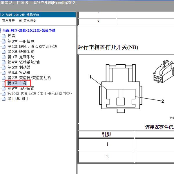 2012年上海别克-凯越 行李箱针脚资料