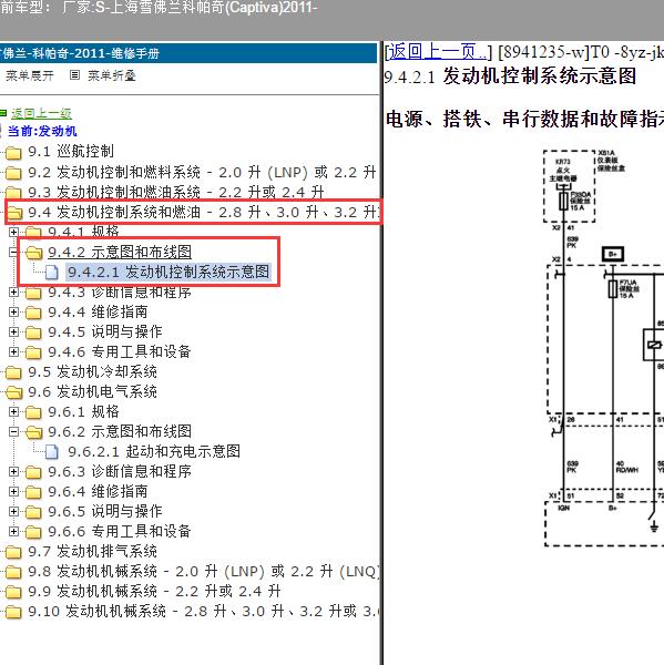 2011年上海雪佛兰-科帕奇 发动机电路图