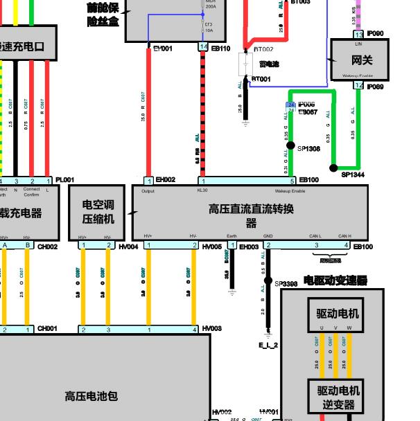 2021年荣威RX5eMAX DCDC电路图
