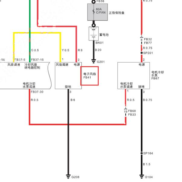 2019年广汽iA5风扇系统电路图