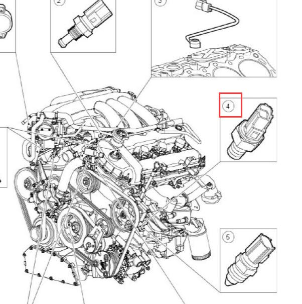 2006-2009年捷豹XJ 3.0发动机机油压力传感器位置