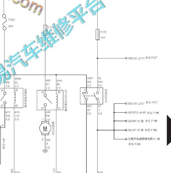 2017-2018年长城哈弗H2 制动灯开关电路图.