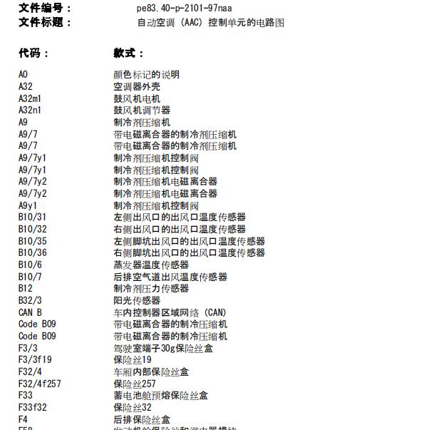 2013年奔驰GL350空调电路图