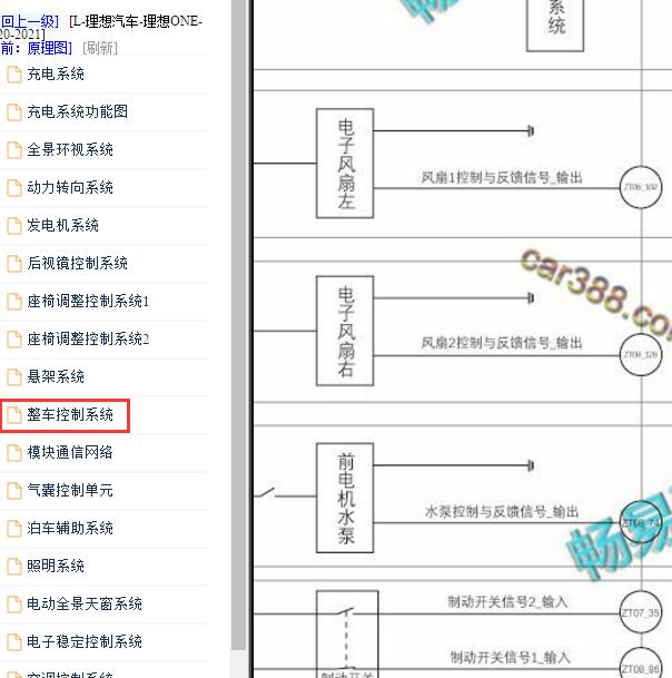 2020-2021年理想ONE 风扇原理图