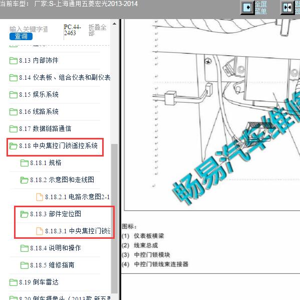 2014年五菱宏光中控门锁控制盒位置