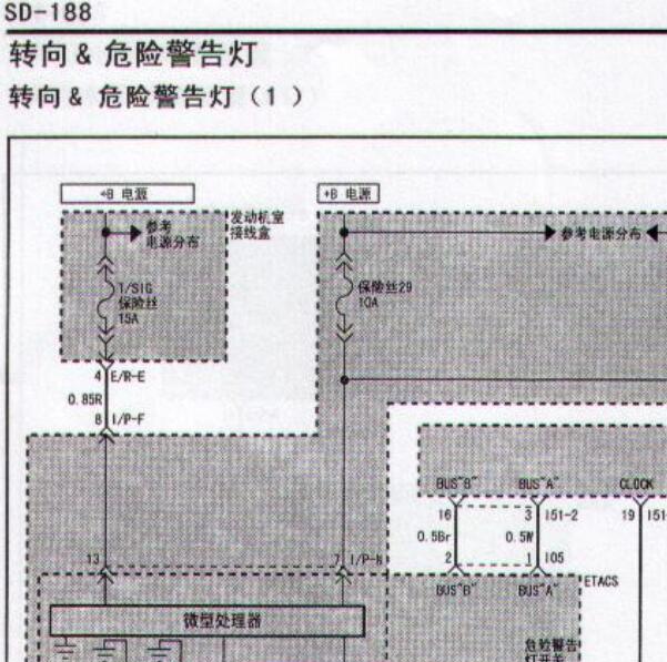 2004年现代雅科仕转向灯电路图