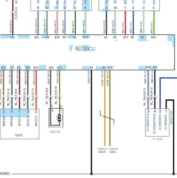2019年大乘G60S  尾门电路图