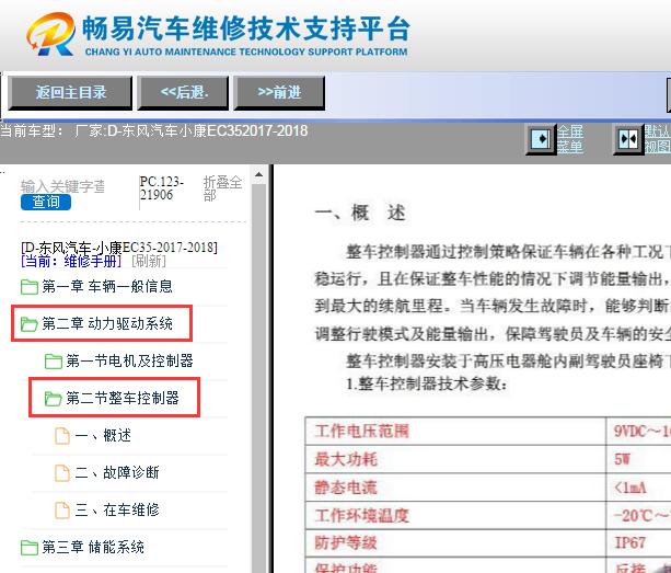 2017-2018年东风小康EC35整车控制器资料
