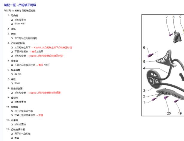 2022年奥迪A8L发动机正时资料