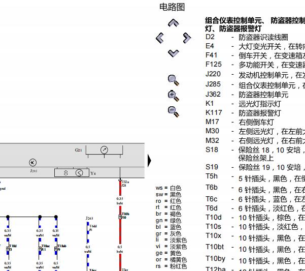 2007年大众帕萨特领驭仪表和门灯电路图
