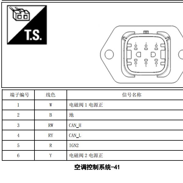 2015年江淮汽车iEV5空调压缩机低压插头端子定义