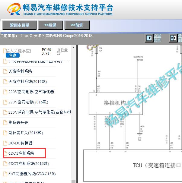 2016-2018年长城哈弗H6 Coupe变速箱电路图