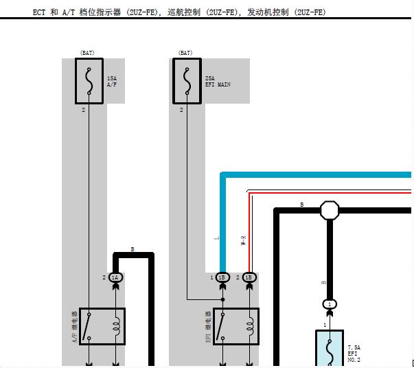 2008年丰田酷路泽2UZ发动机变速箱电路图针脚资料