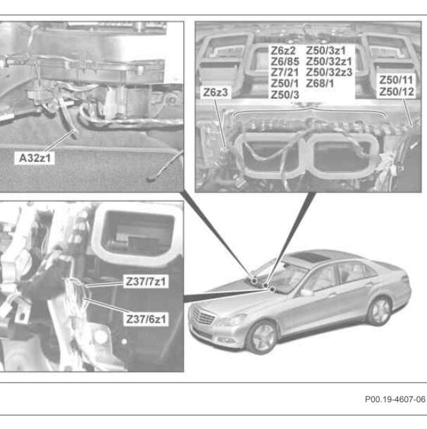 2010奔驰E260 全车接点和连接器位置.