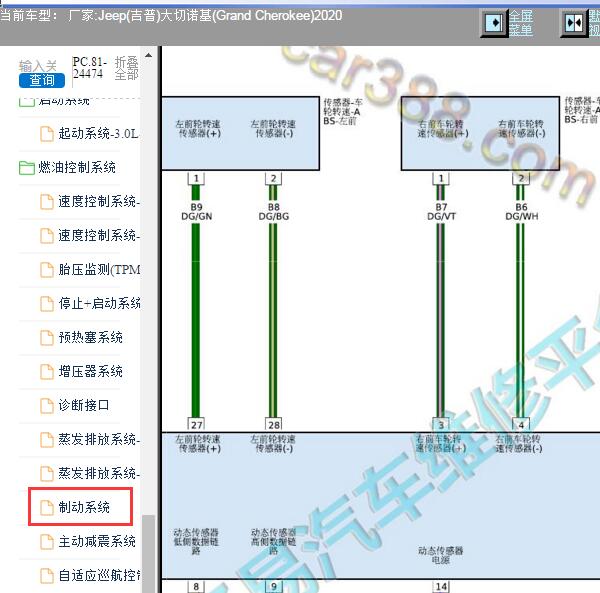 2020年吉普大切诺基ABS电路图