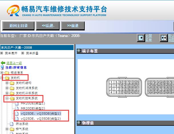 2008年日产天籁发动机电脑针脚资料