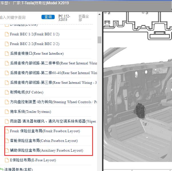 2019年Tesla(特斯拉)-Model X 保险盒位置