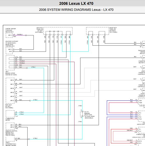 2006年雷克萨斯LX470 网格通信电路图