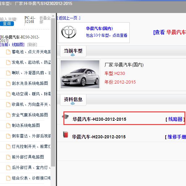 2012-2015年华晨汽车-H230 全车电路图