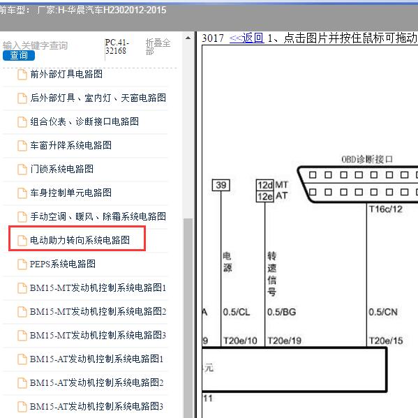 2012-2015年华晨汽车-H230 OBD电路图