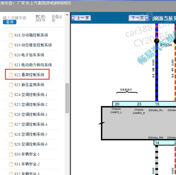 2023年上汽集团(荣威)-RX9 悬架系统电路图