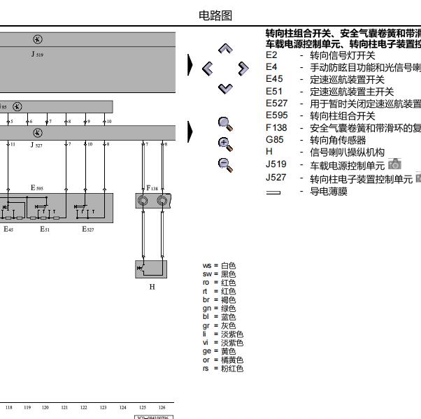 2007年大众迈腾转向灯电路图