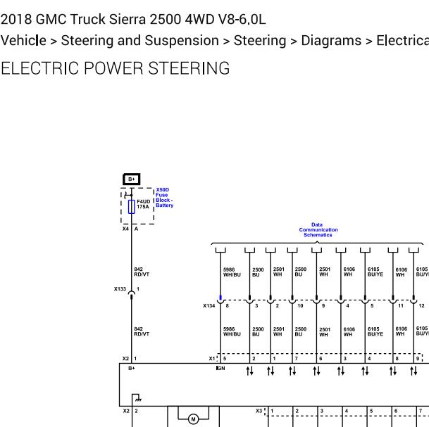 2018年GMC sierra 转向系统电路图