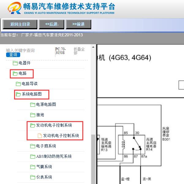 2013年福田蒙派克E发动机电路图