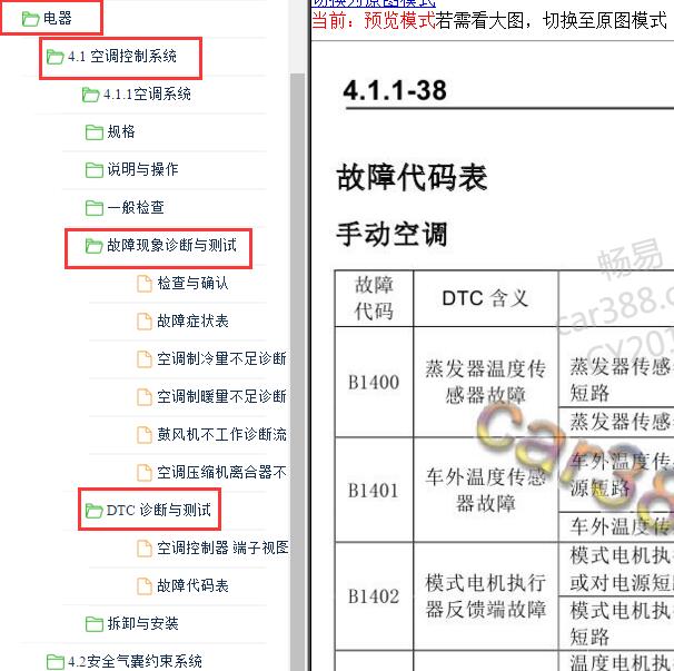 2018年长安逸动空调故障码诊断资料.