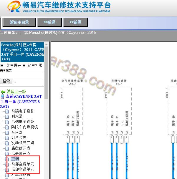 2015年保时捷卡宴空调电路图