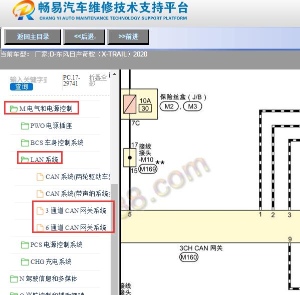 2020年日产奇骏通讯电路图
