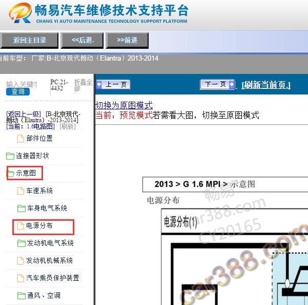 2013-2014年现代朗动保险丝盒电路图