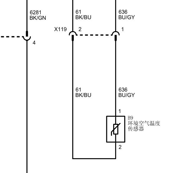 2018年别克君越室外温度传感器电路图