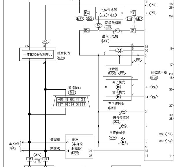 2008年日产轩逸空调电路图