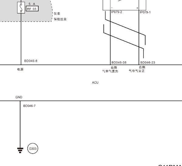 2022年零跑C11安全气囊电路图和针脚