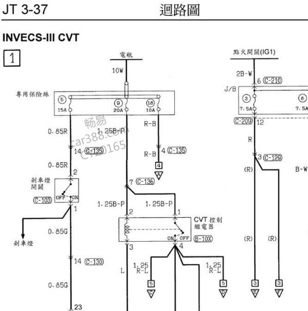 2006年东南汽车菱绅变速箱电路图