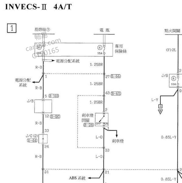 2006年东南汽车菱绅自动变速箱电路图