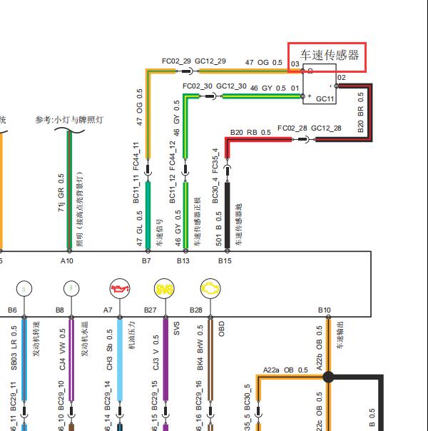 2016年江铃宝典车速传感器电路图