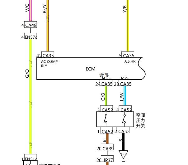 2022年吉利远景X6空调压力开关电路图